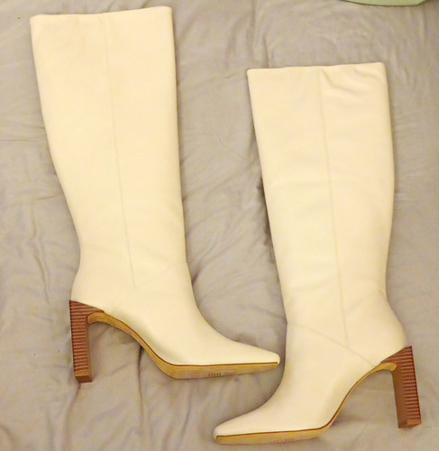 Women white knee high - knee, high/over