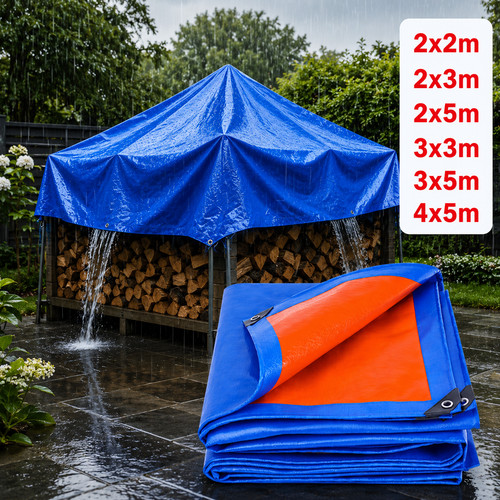 Blue waterproof tarp - blue, heavy