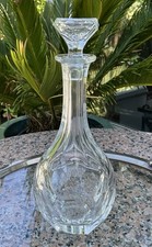 V RARE CZECH MOSER POPE LIQUEUR 500ml DECANTER AIR BLOWN FACETED STOPPER SIGNED