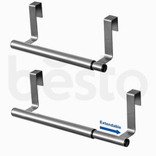 Extendable Over Chrome Cabinet Towel Rail Holder Bathroom Kitchen Storage Rack
