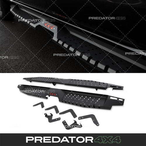 Matte black side bars steps - black,
