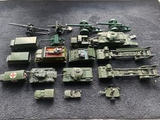Job Lot of 19 Vintage Dinky Toys Tanks & Military Vehicles