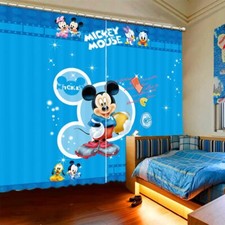Yellow Dog Mickey Mouse 3D Curtain Blockout Photo Printing Curtains Drape Fabric