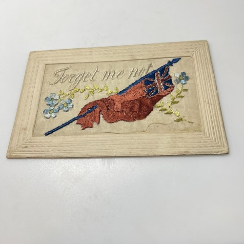 Ww1 silk postcard forget - silk,