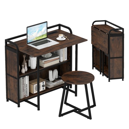90cm folding desk with stool - with,