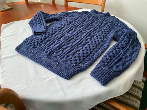 Hand knitted aran - hand, crew