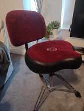 Roc n Soc drum stool throne, Moto. Red. With back rest
