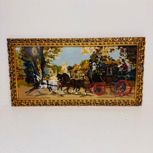 Vintage large framed - framed, tapestry