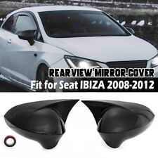 Left& Right Side Gloss Black Wing Mirror Cover Cap For Seat Ibiza 6J MK4 2008-17
