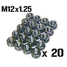 20 SHALLOW SLIMLINE OPEN ENDED WHEEL NUTS M12 x 1.25 fits SUBARU IMPREZA WRX STI