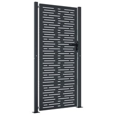 Garden Gate Patio Gate Fence Gate Fence Anthracite Steel Square Design vidaXL