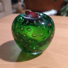 Vintage Green Glass Apple