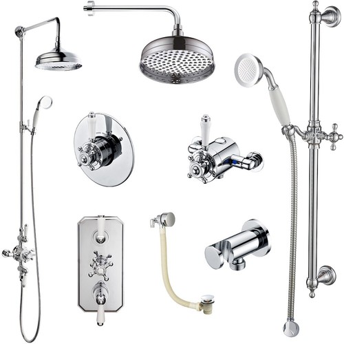 Traditional chrome bath - bath, shower