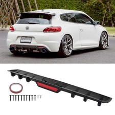 For VW Scirocco 2008-2017 Rear Diffuser Bumper Spoiler Lip Splitter LED Lights