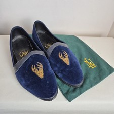 Vintage Mens UK7 Navy Gold