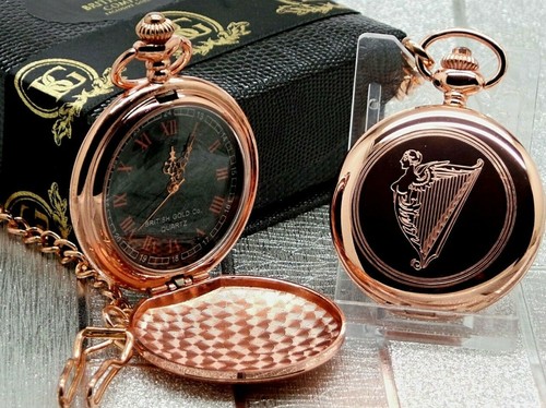 Irish harp pocket watch rose - harp,