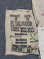 10 X Used Empty Coffee Hessian Burlap Jute Bags Sacks Garden Planter Smoker Fuel