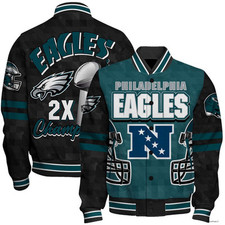 Philadelphia Eagles Super Bowl LIX Champions History Being Made Varsity Jacket