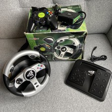 Play On Original Xbox V8 Racer Steering Wheel And Foot Pedal Unit + controller