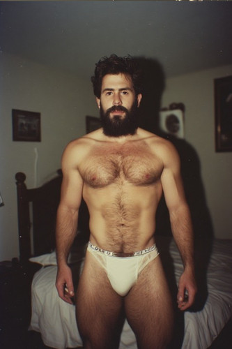 Shirtless bearded male - male, risque