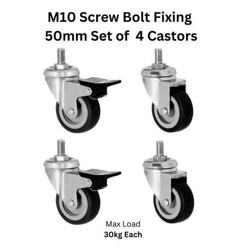 Castor wheels trolley 50mm m10 - trolley,