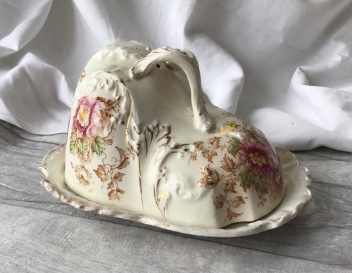 Antique ceramic cheese dish - antique,