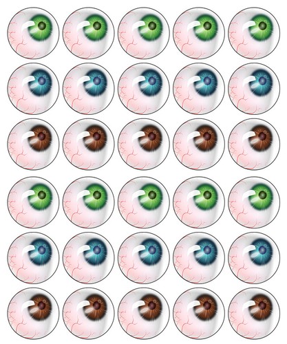 Halloween eyes cupcake toppers - eyes,