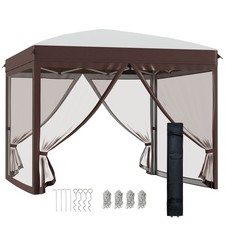 Outsunny Gazebo 3x3 m da Giardino con Zanzariera color Crema