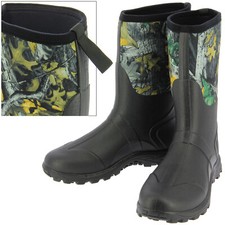 Mens Neoprene Wellington Waterproof Boots Camo Wellies Walking Hunting Fishing