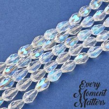 AB CRYSTAL GLASS FACETED TEAR PEAR TEARDROP Beads 15x10mm 11x8mm 7x5mm 6x4mm