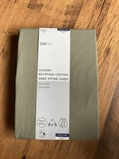 Marks and Spencer Khaki Super King Egyptian Cotton Deep Fitted Sheet M&S New