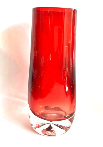 Murano glass vase red - , with