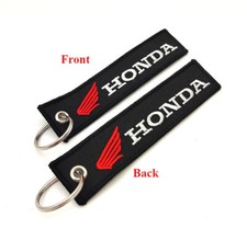 For Honda Wing Fabric Embroidery Keyring Black Honda Wing Fabric Key Chain Gift