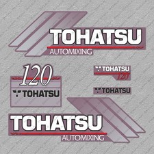 Tohatsu 120HP Automixing Outboard Engine Decals Sticker Set reproduction 120 HP