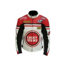 LUCKY STRIKE Motorcycle Riding Motor Bike Moto GP Racing Leather Jacket