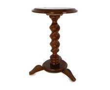Vintage Hand Carved Wood barley Twist Very special legs  tripod Side Table Plant