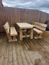 Sleeper Garden Table And Bench