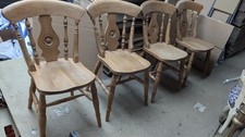 Set of 4 solid light oak