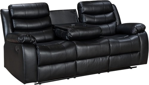 Roma recliner sofa black grey - recliner,