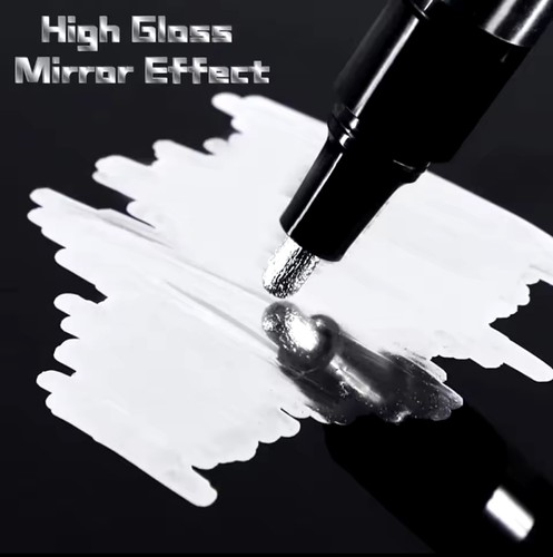 Silver chrome marker pen - silver,