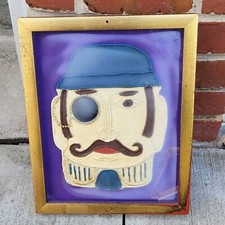 Vintage Monocle Man Restrooms Sign Original Art from Max & Erma's Restaurant