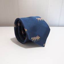 Mens Soprano Country Blue Silk Tie with Jockey Design