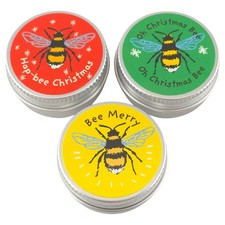 Mini Tin of 5 Seedballs for Bees | Christmas Design | Cracker Filler | Mini Gift