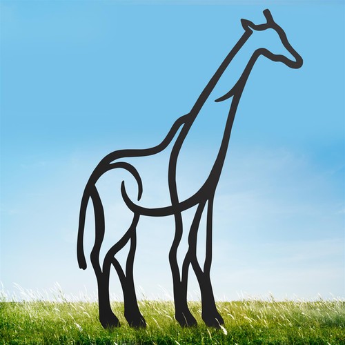Black contemporary giraffe - black,