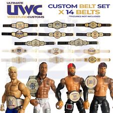 Custom WWE Figure Belts | Full Custom Set x 14 for Mattel / Elite Figures