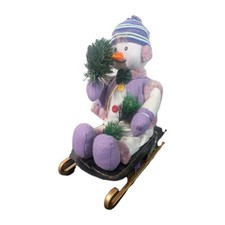 Fiber Optic Snowman On Sleigh