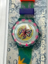 Uhr SWATCH Scuba SEA FLOOR (SDN108)-NEU/NOS-Korallen-Bunt/Mehrfarbig-Seestern
