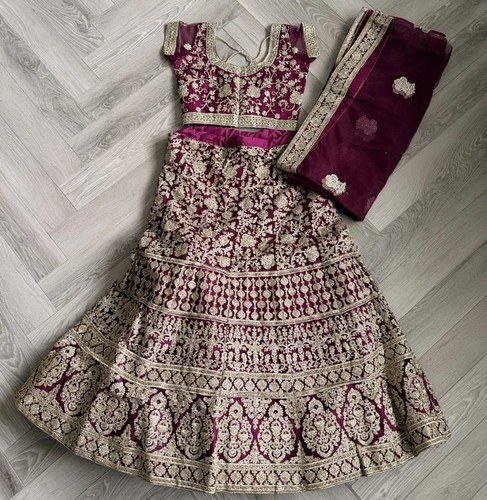 Maroon gold embroidered - &,