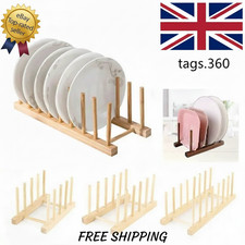 Wooden Dish Rack Stand Holder for Plates & Cups – Kitchen Storage & Drying Rack