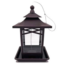 Plastic Hanging Hopper Bird Feeder 5 lb Outdoor Wild Bird Seed Feeder